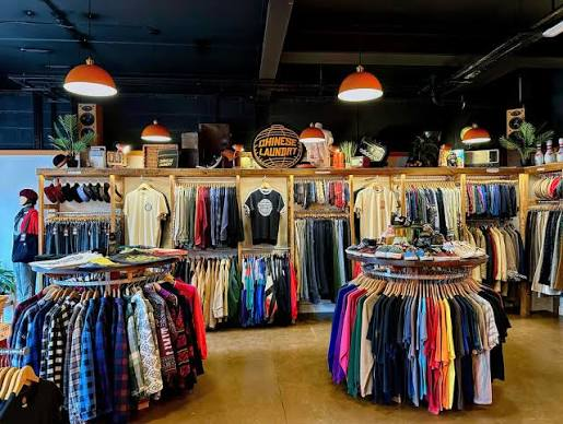 A colourful clothing store