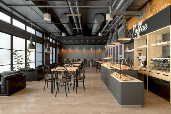 A modern cafe interior