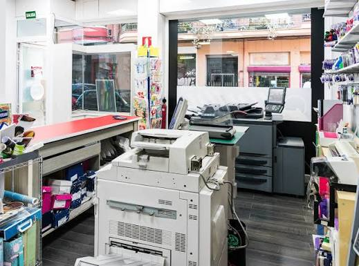 Inside a printing and stationery shop